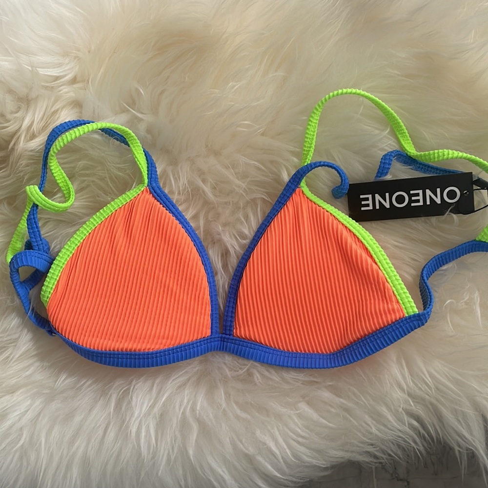 Neon Ribbed One One Bikini - Picture 2 of 7